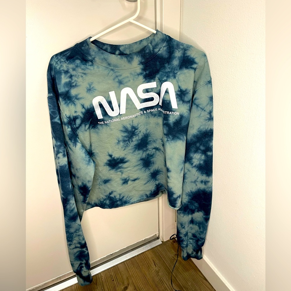 NASA Tie-Dye Crop Sweater